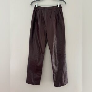 Vintage iporsha dark burgundy straight leg leather pants